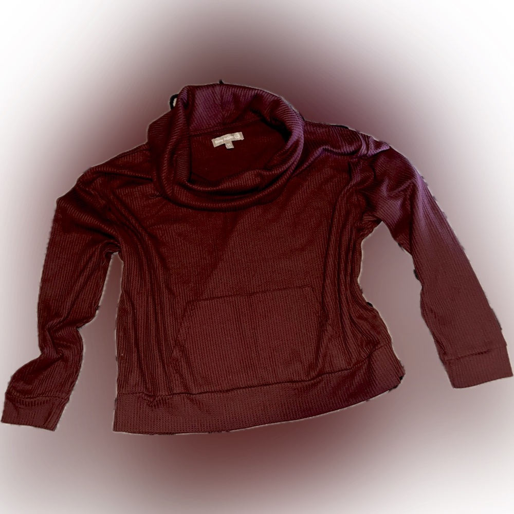 NWOT Women's Burgundy Slouchy waffle Sweater